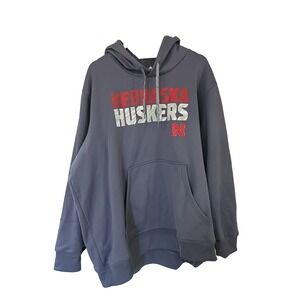 Adidas Nebraska Cornhuskers Hoodie Men's 3XL Big Tall NCAA Pullover Sweatshirt